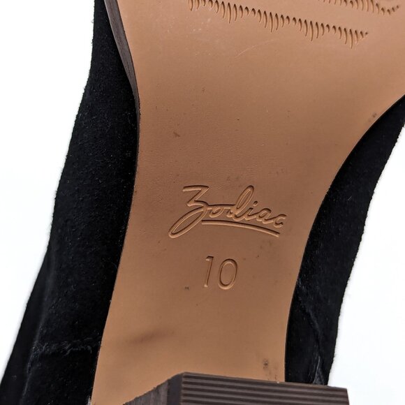 Zodiac Women Kela Western Cowboy Black Suede Ankle Boots size 10 - Picture 10 of 11